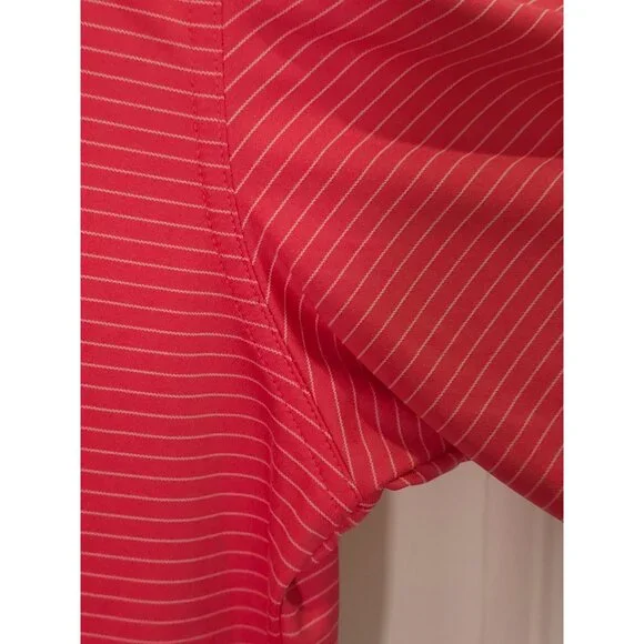 Greg Norman Men’s XL Red Striped Play Dry Polo Shirt - Picture 7 of 8